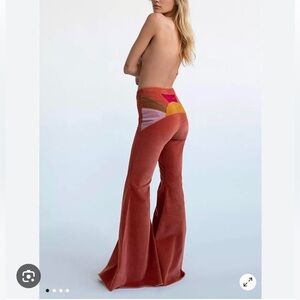 Free People Sunburst Ray of Sunshine Red Flare Pants